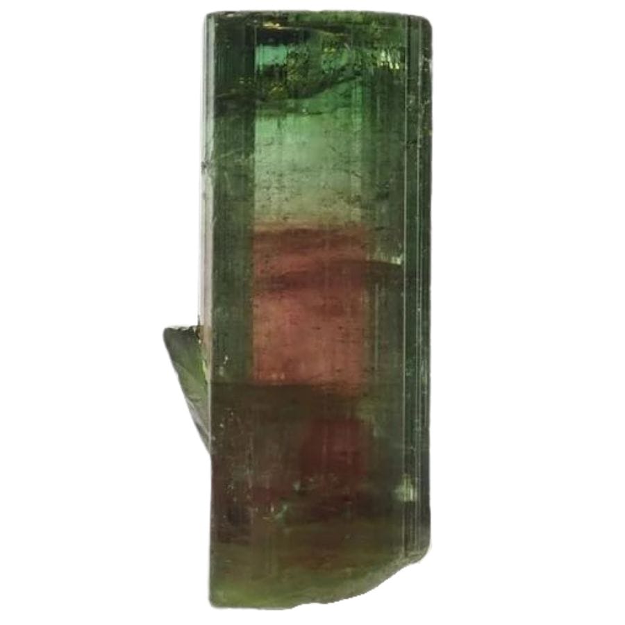 red and green tourmaline crystal