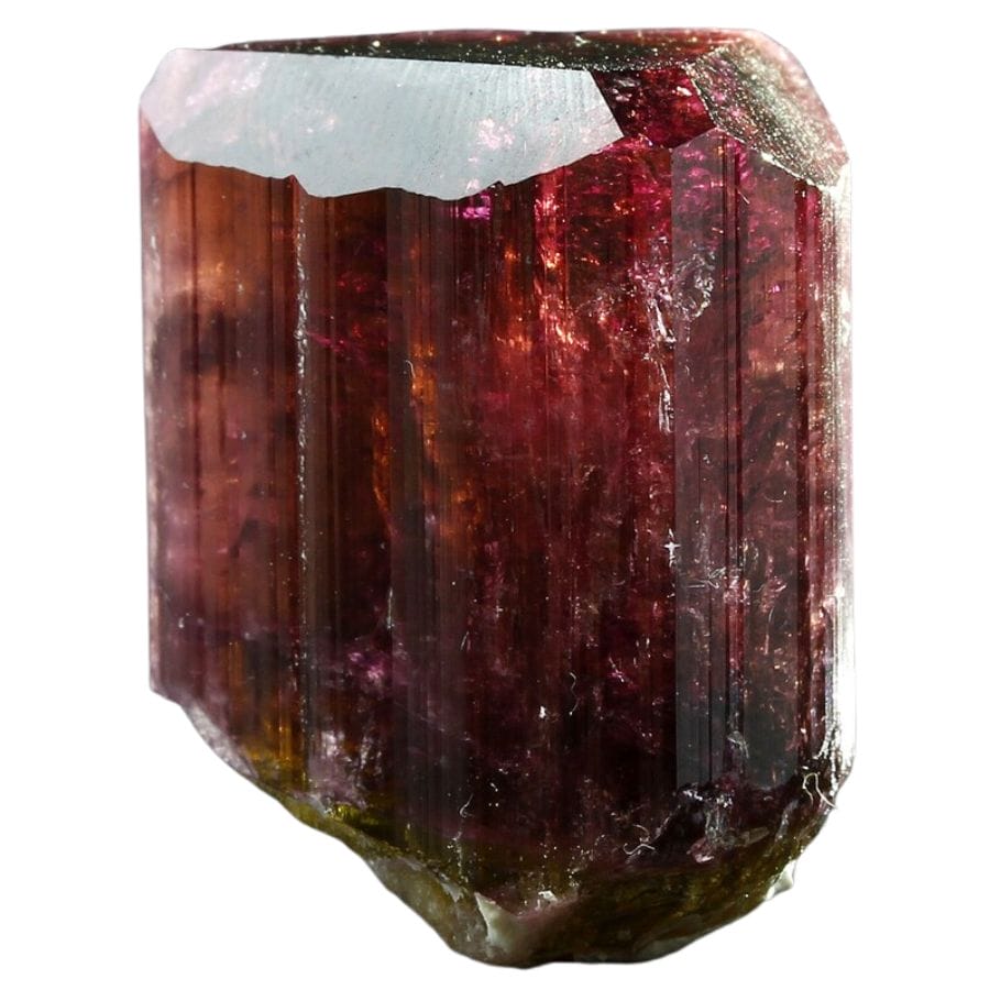 deep red tourmaline crystal