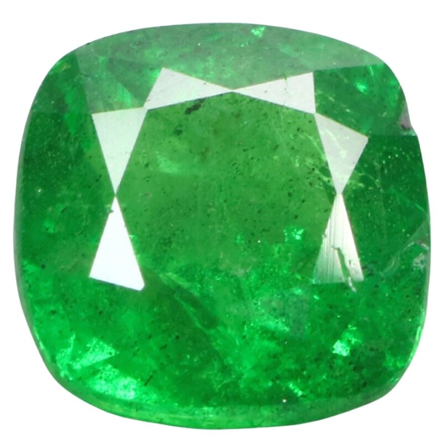 bright green cushion cut Tsavorite garnet