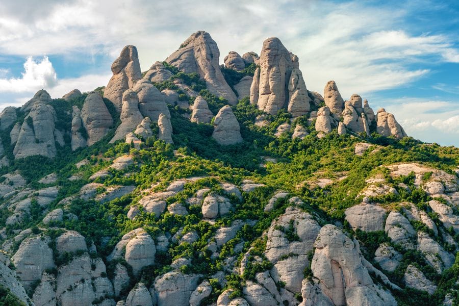 large gray mountain rocks