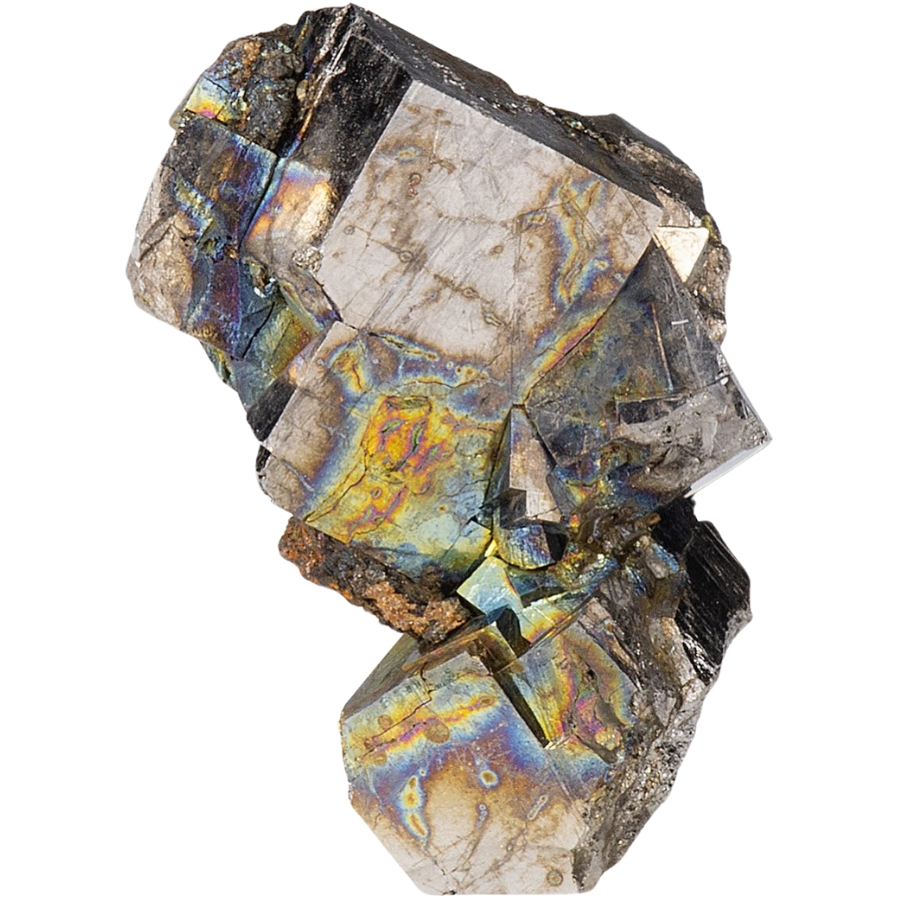 Lustrous grouping of cubic cobaltite crystals showing metallic luster