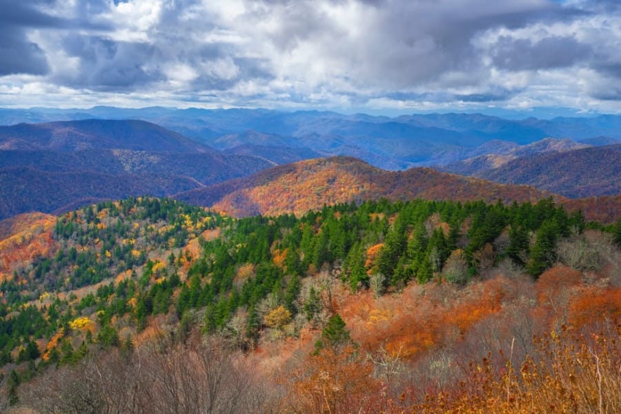 View of the beautiful peak of the Cowee Valley