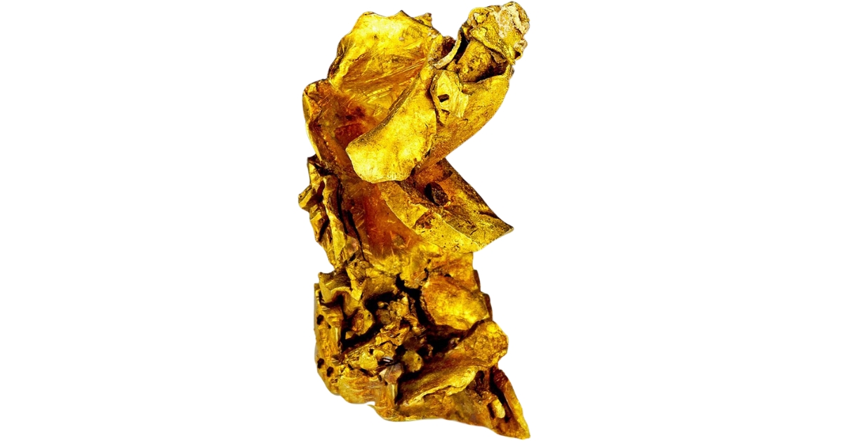 A beautiful grouping of leafy crystallized native gold