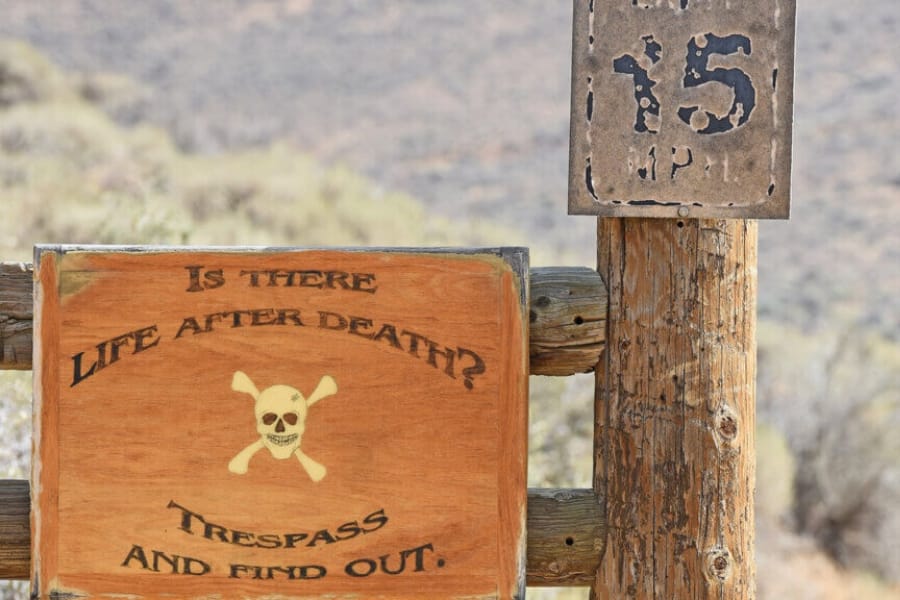 A funny signage to keep trespassers out of a private property