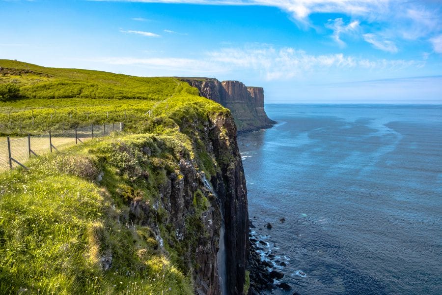 grassy cliffs over the sea