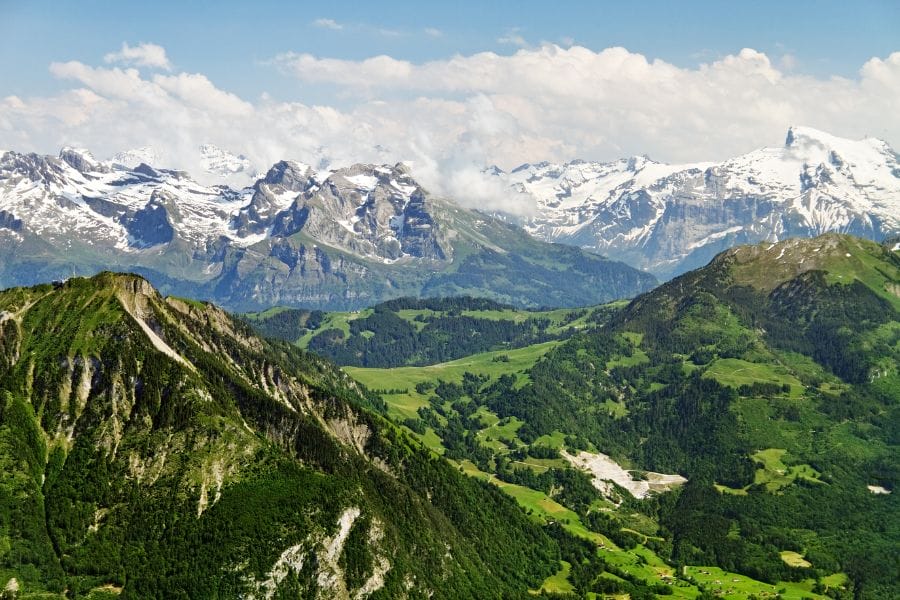 snowcapped mountains in the Swiss Alps