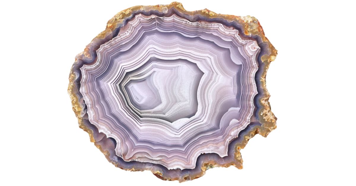 agate with white and purple bands
