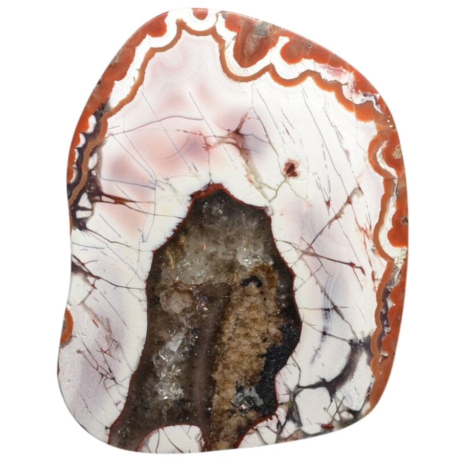 agate with white and red bands