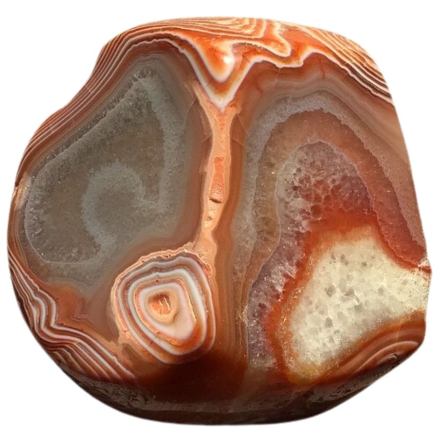 Lake Superior agate with red and white bands