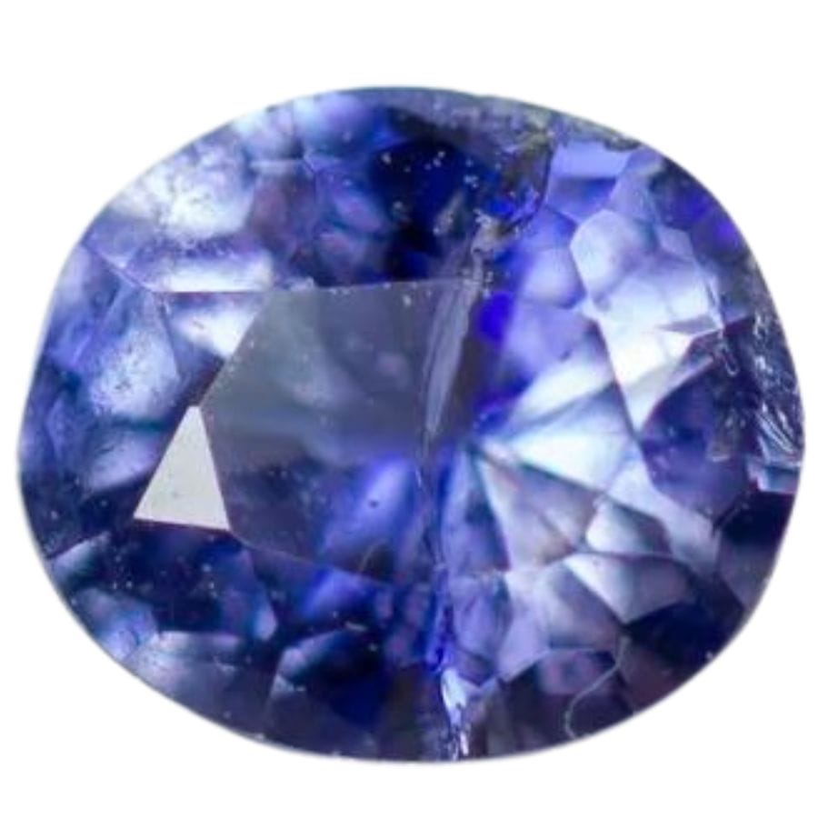 cushion cut blue-violet benitoite 