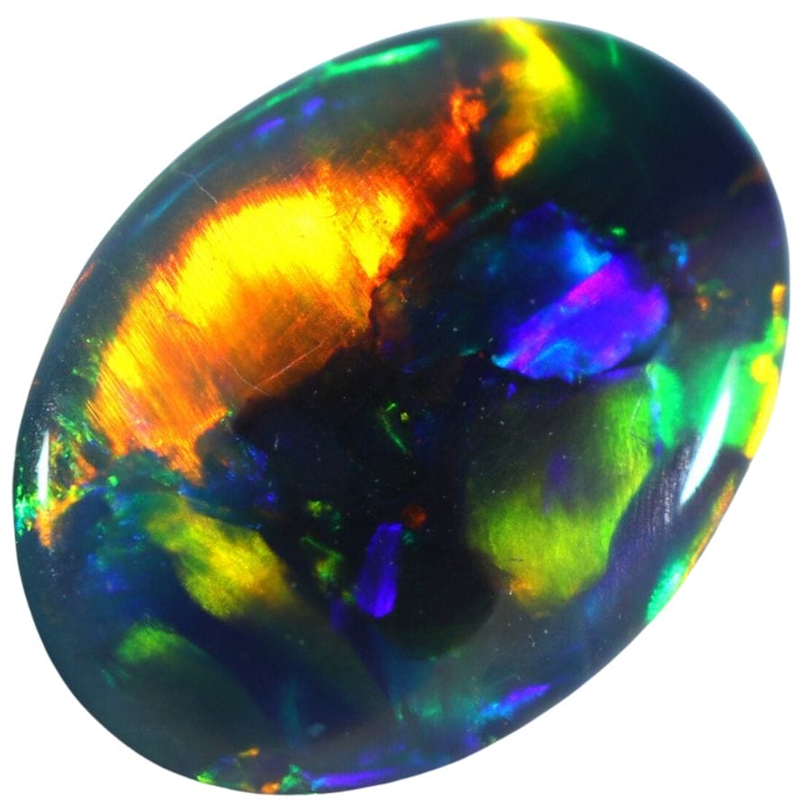 oval black opal cabochon