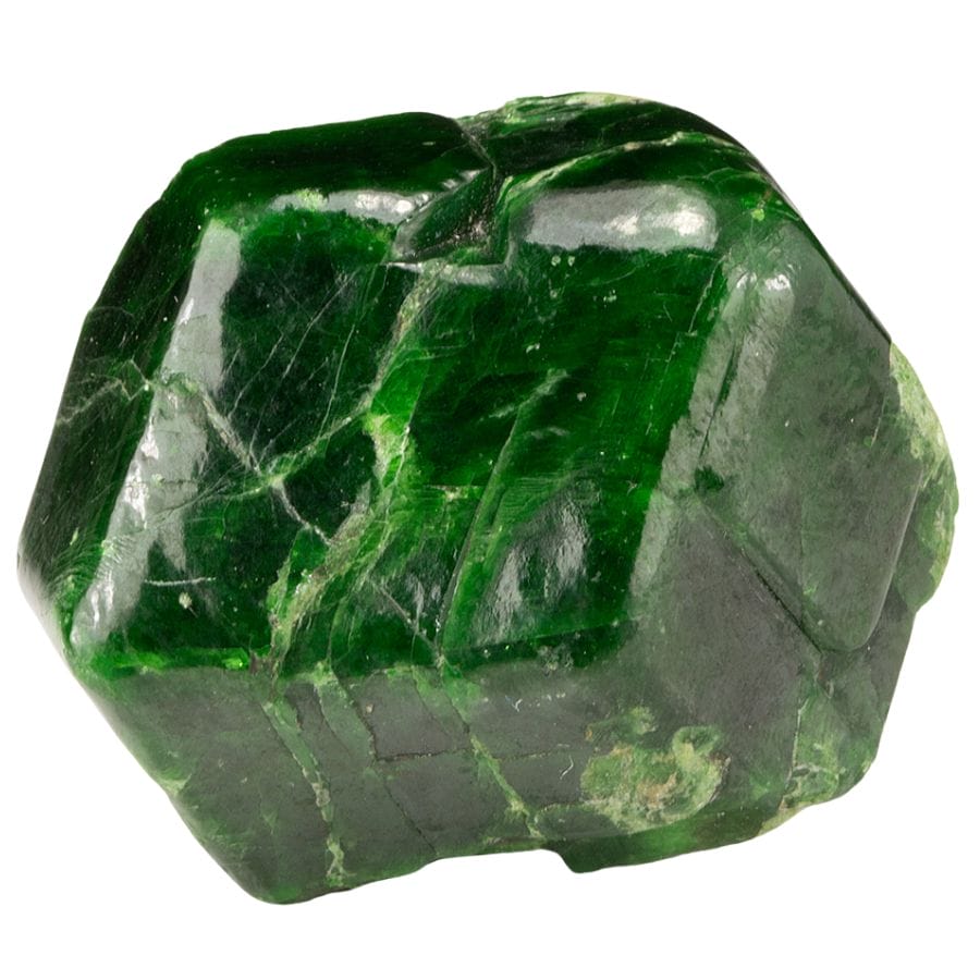 bright green faceted demantoid crystal