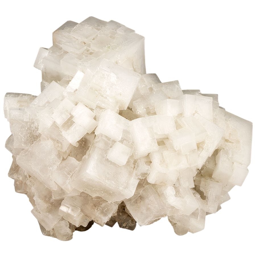 cubic white halite crystal cluster