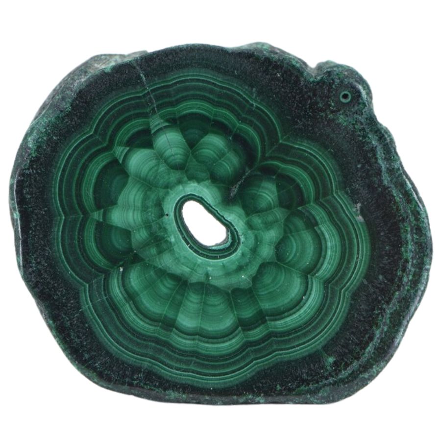 malachite slab with green bands
