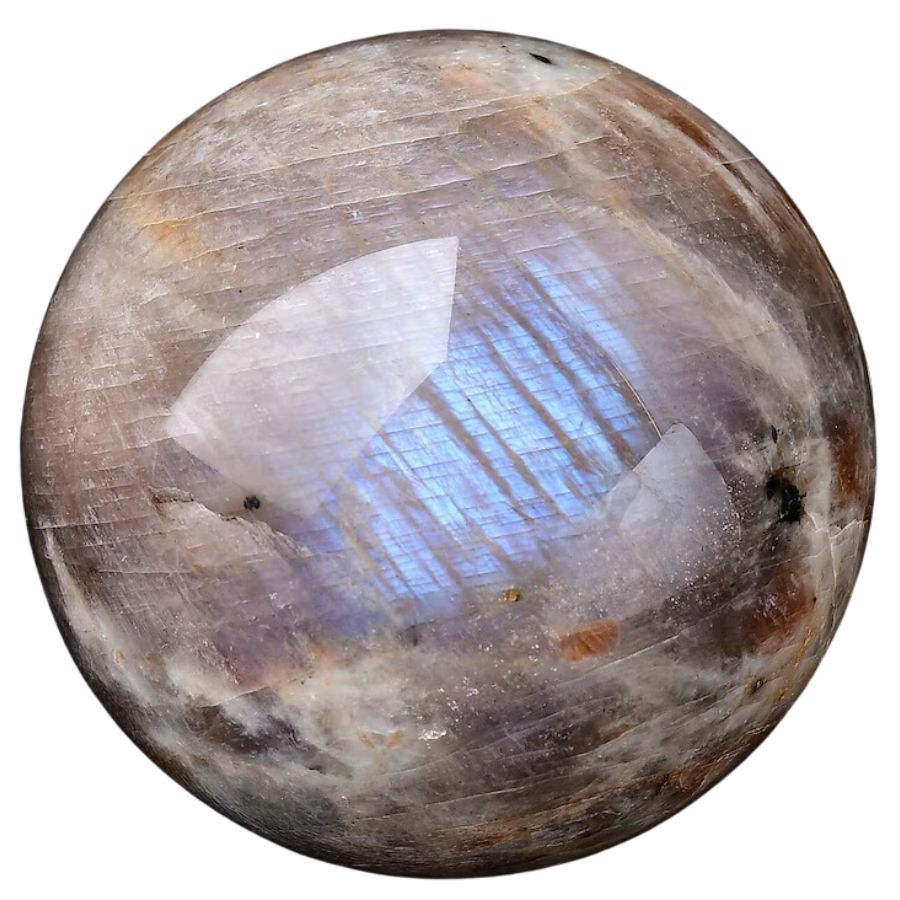 moonstone sphere with a blue sheen