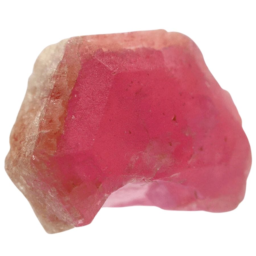 partial pink hexagonal painite crystal