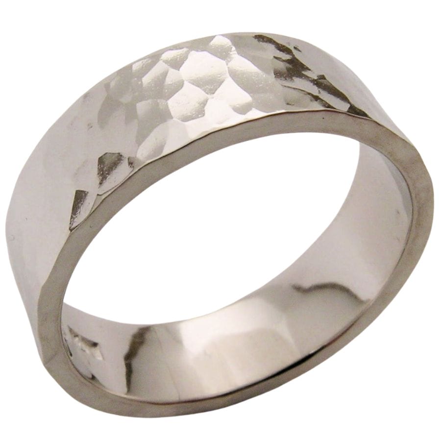 hammered iridium platinum ring