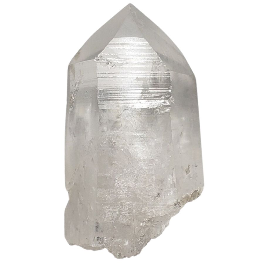 rough colorless quartz crystal with pointed termination