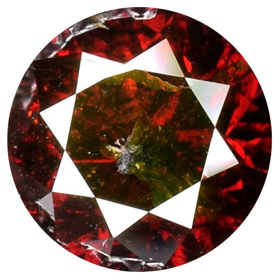 round cut cognac red diamond