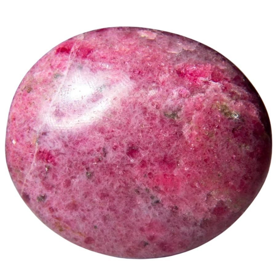 smooth deep pink rhodonite palm stone