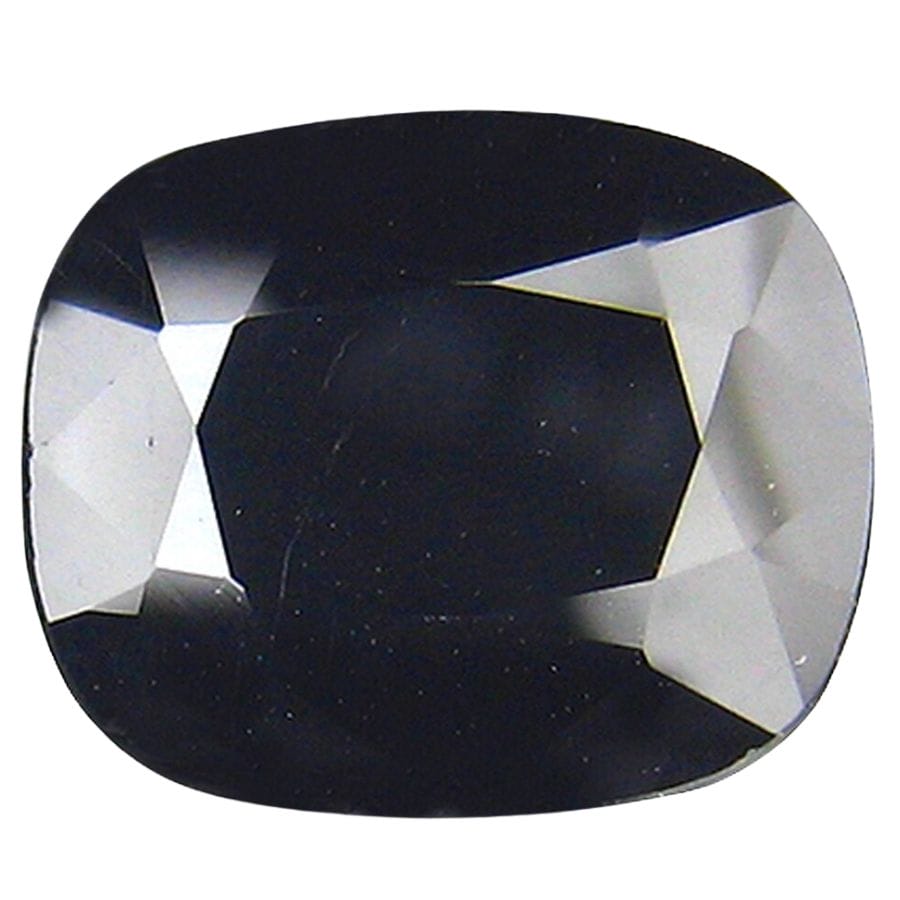 opaque cushion cut black serendibite