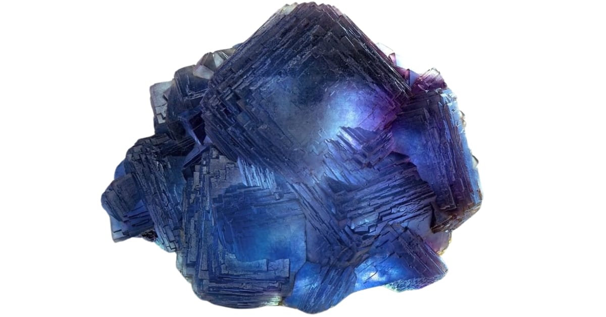 An electric blue specimen of fluorite