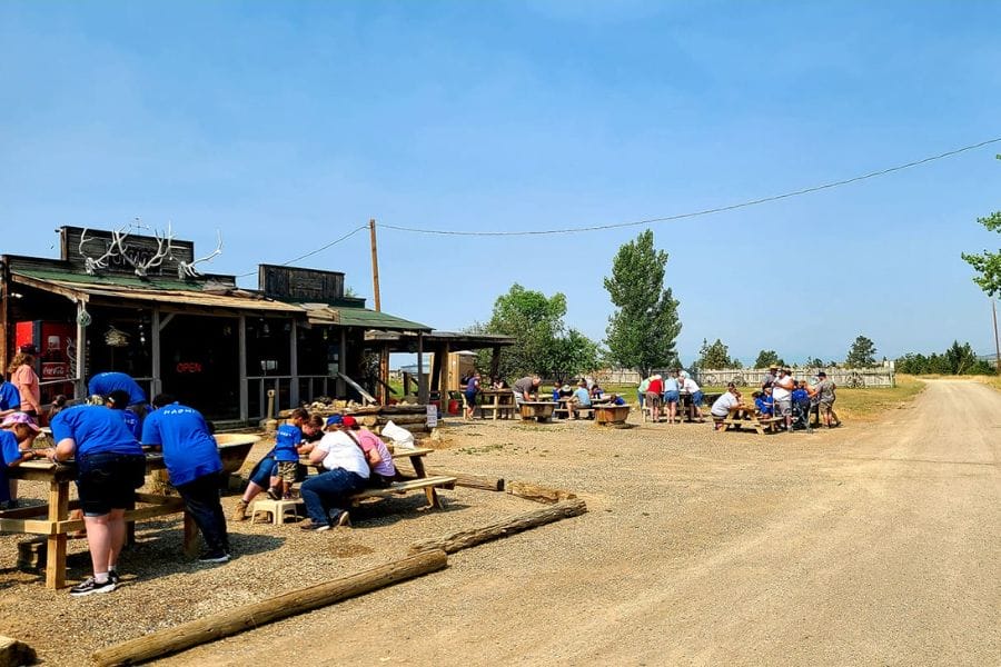 driveway and troughs at the Spokane Bar Sapphire Mine