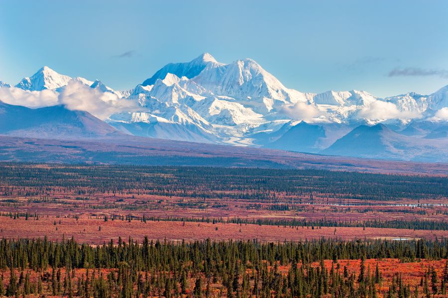 snow-capped mountains