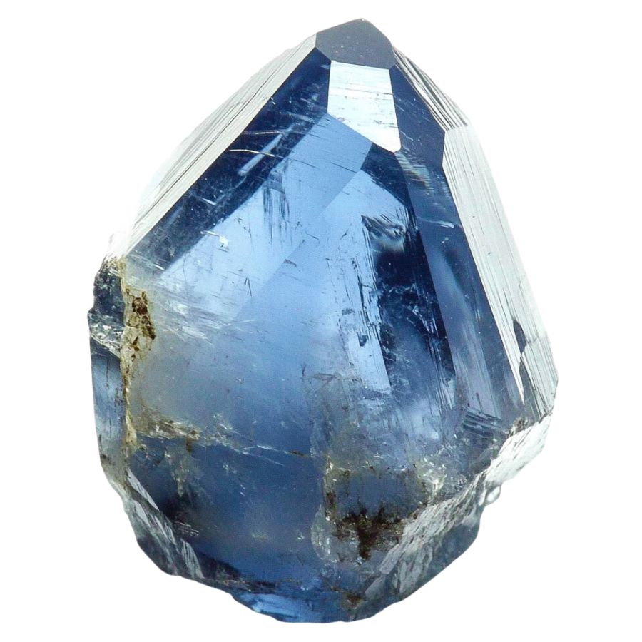 bright blue corundum crystal