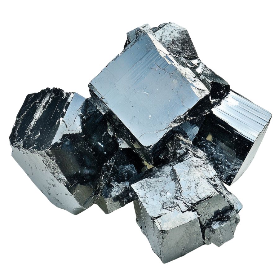 metallic silver galena crystals