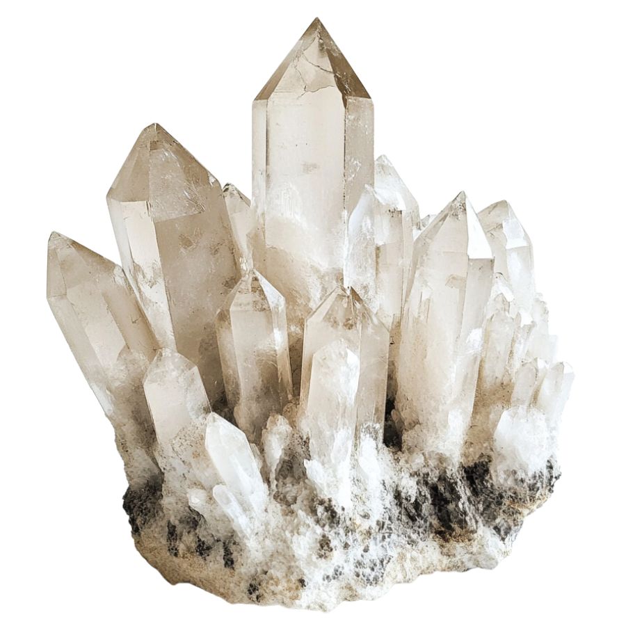 white quartz crystal cluster