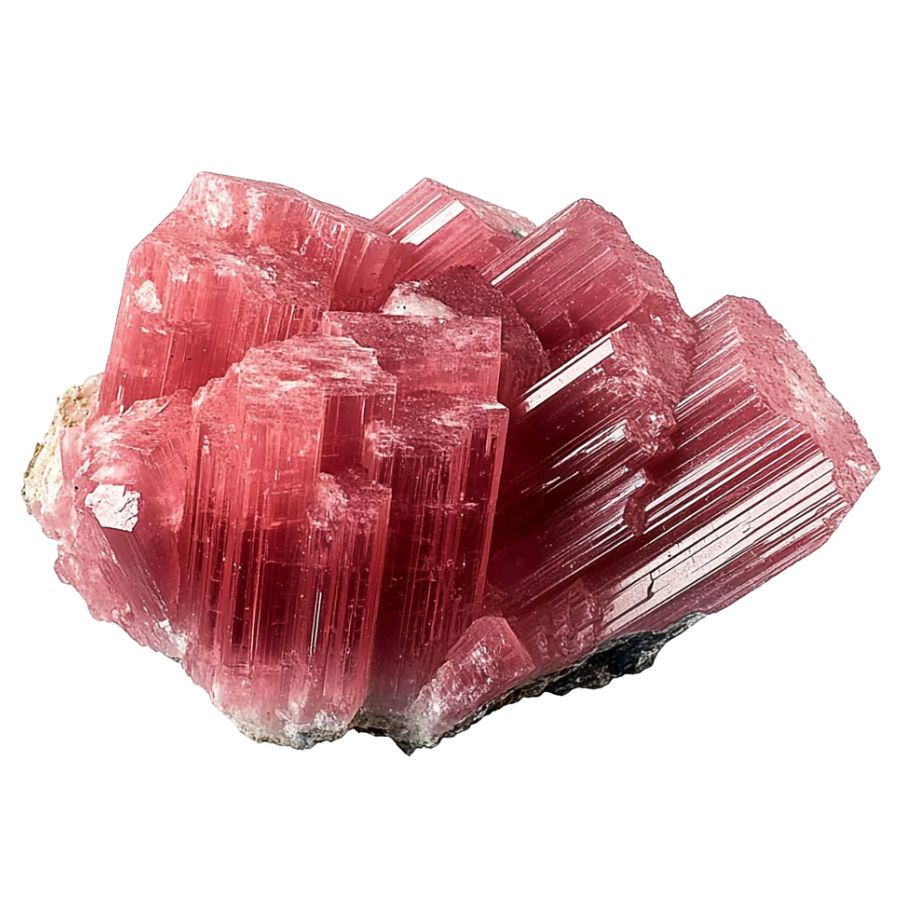 deep red rhodonite crystals