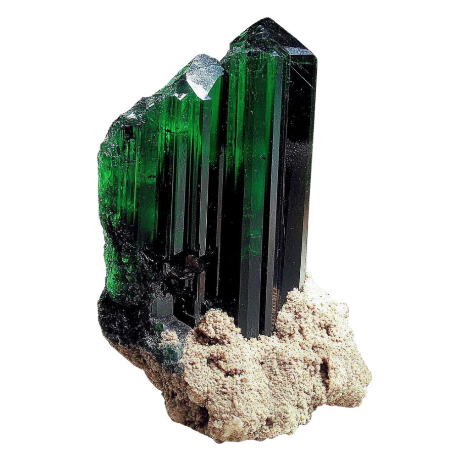 deep green vivianite crystal