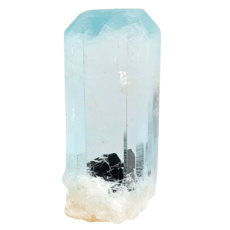 clear pale blue aquamarine crystal