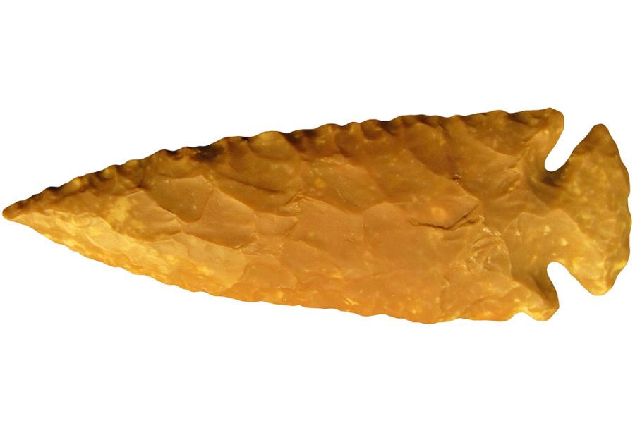 brown stone arrowhead from Arkansas
