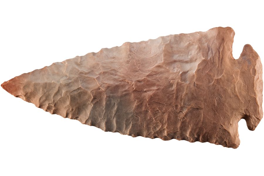brown stone arrowhead from California