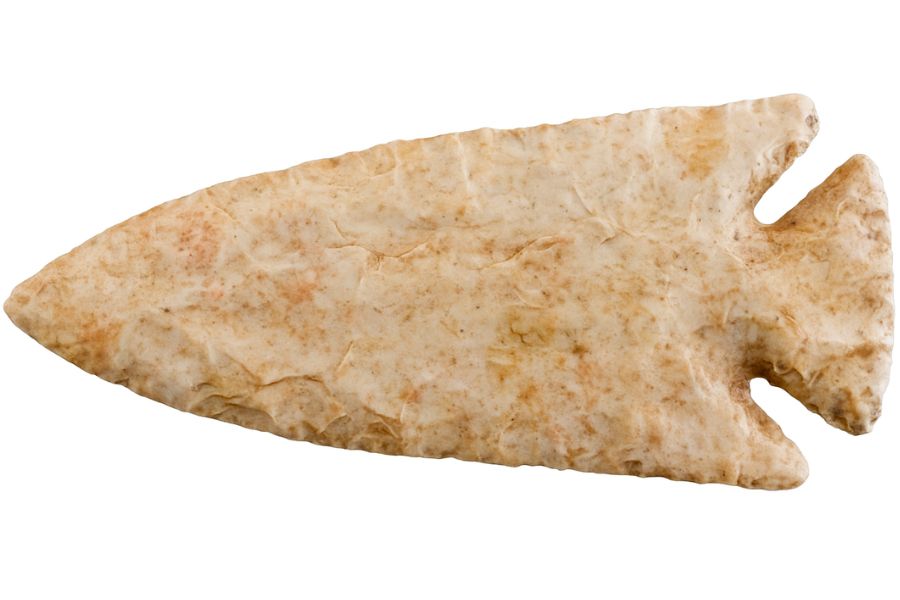 beige stone arrowhead from Connecticut