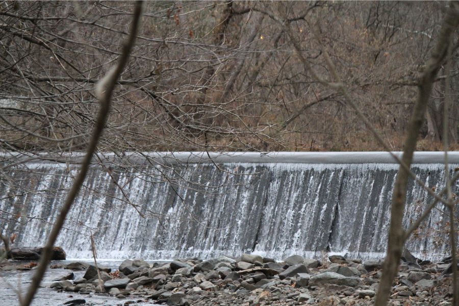 low waterfalls on a stream