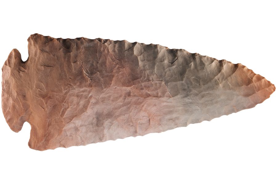 brown stone arrowhead from Iowa