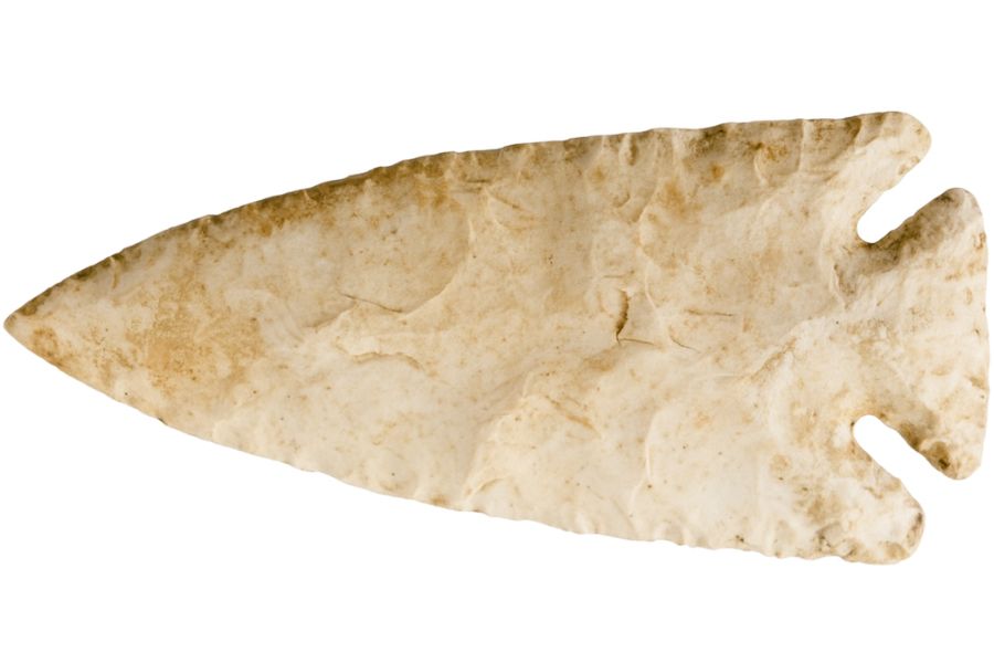 beige stone arrowhead from Maryland