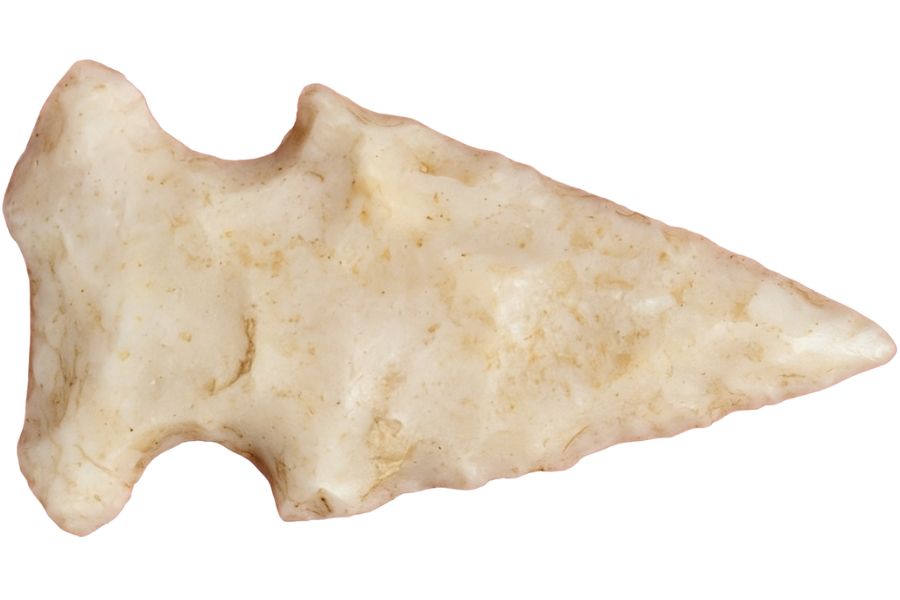 beige stone arrowhead from Massachusetts