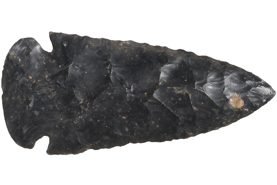 black stone arrowhead from Nebraska