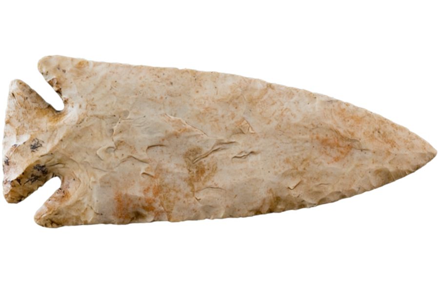 beige stone arrowhead from New York