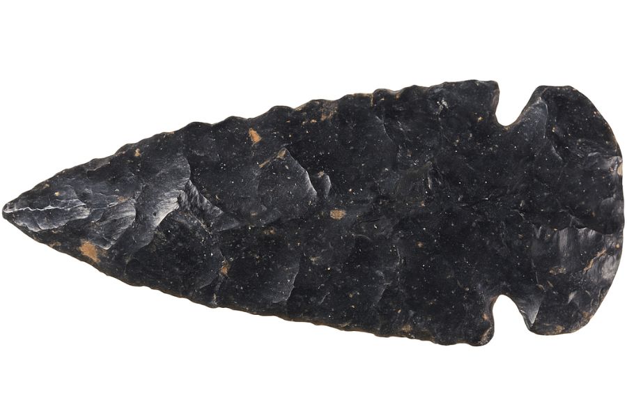 black stone arrowhead from Ohio
