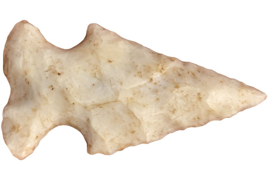 beige stone arrowhead from Pennsylvania