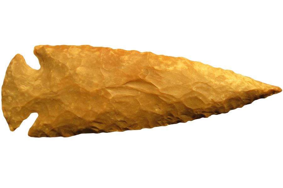 brown stone arrowhead from South Carolina
