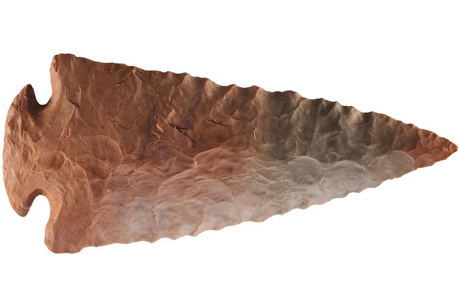 brown stone arrowhead from Tennessee