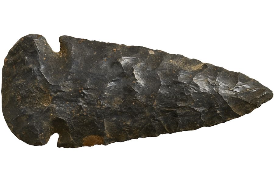 black stone arrowhead from Texas