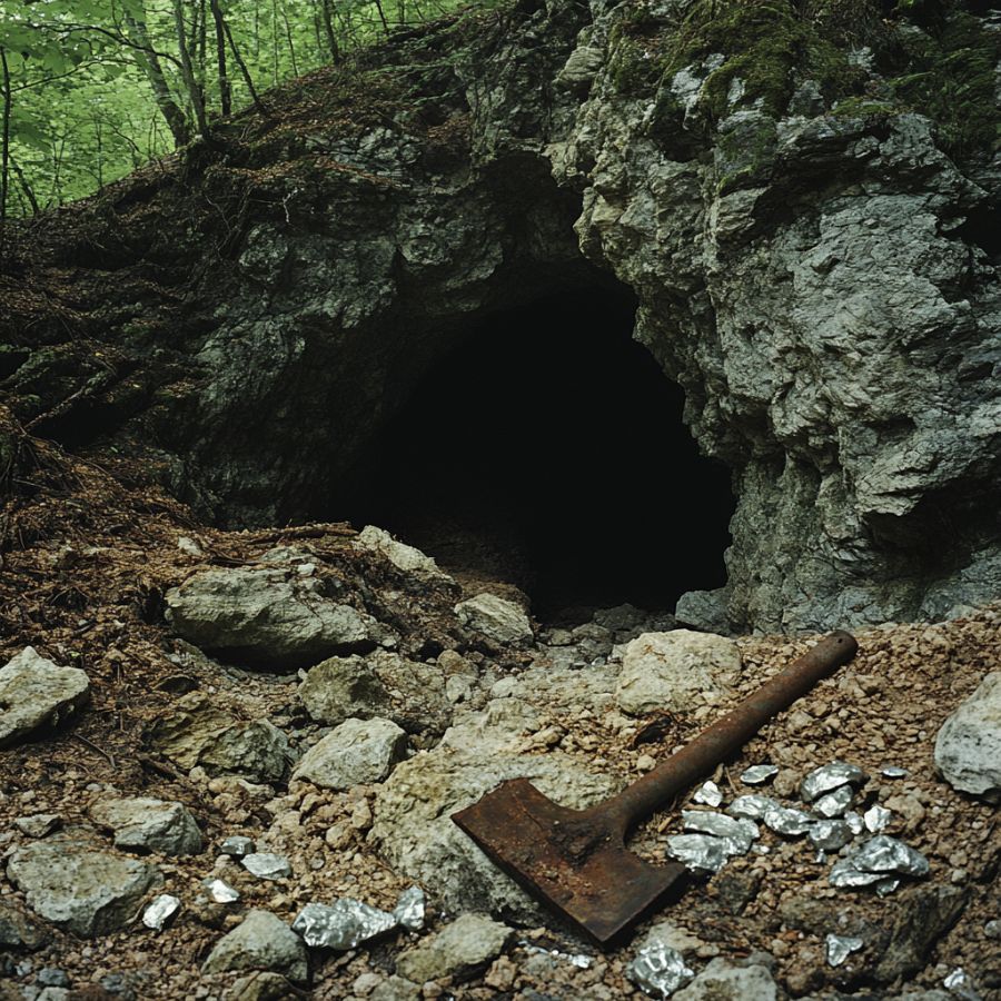 dark rocky entrance to a cave