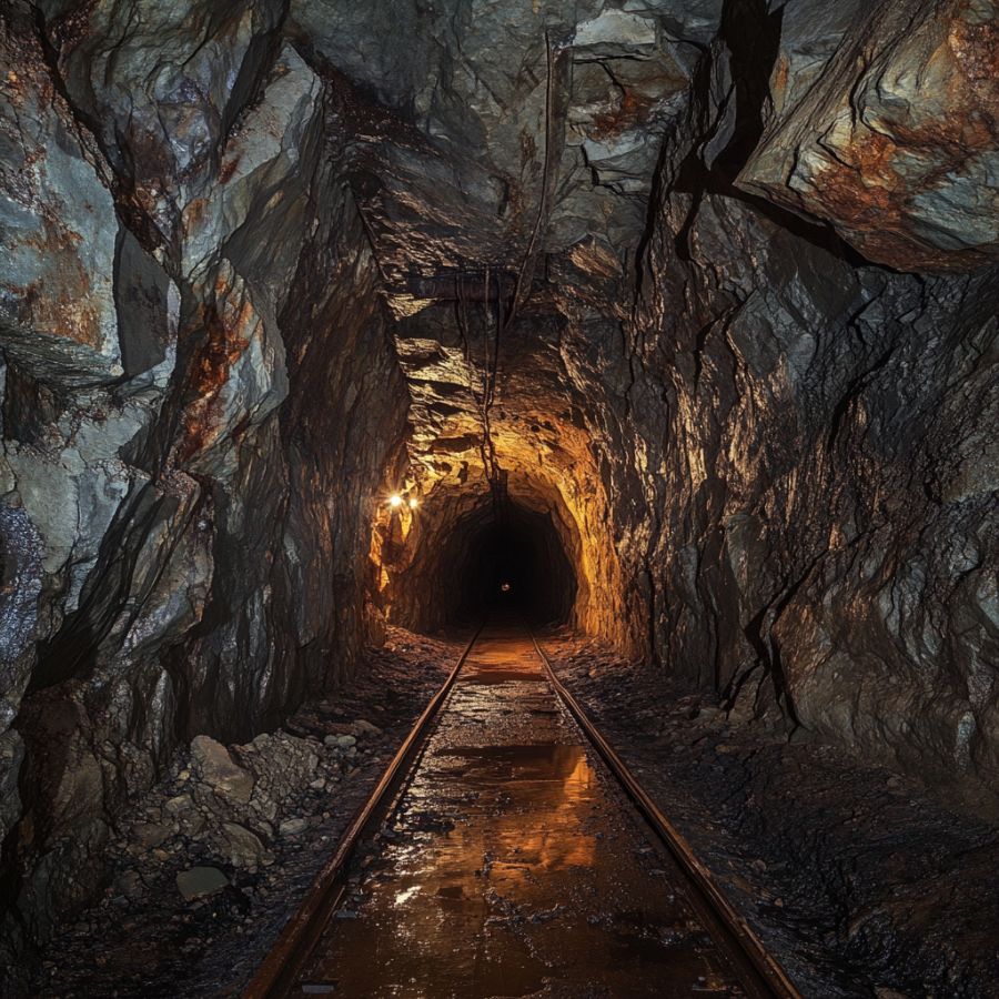 dark tunnel in an abandoned mine